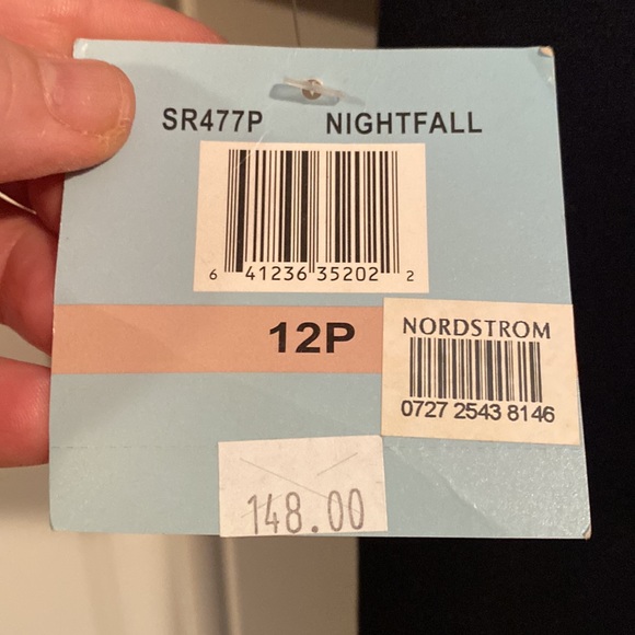 NWT Suzi Chin navy dress size 12p with belt - Picture 8 of 13